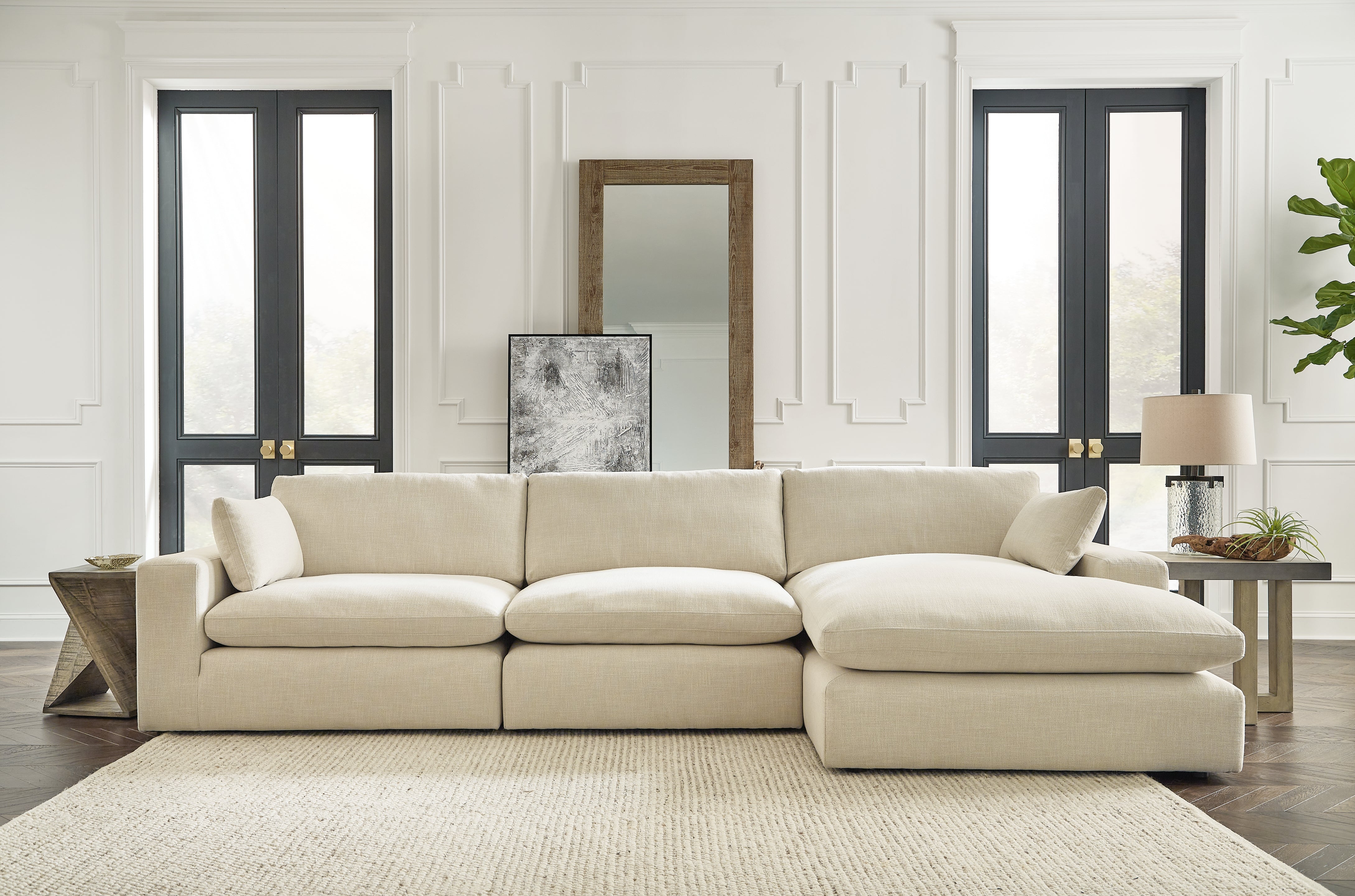 Family Deals Furniture - Ashley Furniture - Elyza Sectional - RAF 10-Piece Sectional / Linen - 10006S8