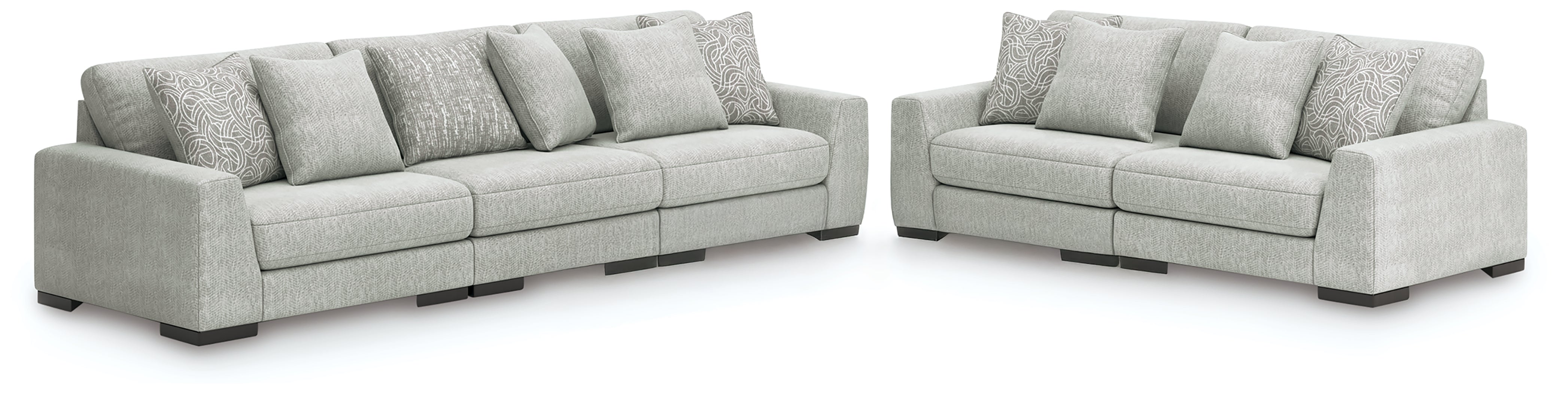 Family Deals Furniture - Ashley Furniture - Regent Park 3-Piece Sectional Sofa and 2-Piece Sectional Loveseat - 3-Piece Sectional Sofa and 2-Piece Sectional Loveseat / Pewter - 14404U4