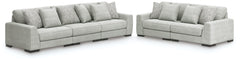 Family Deals Furniture - Ashley Furniture - Regent Park 3-Piece Sectional Sofa and 2-Piece Sectional Loveseat - 3-Piece Sectional Sofa and 2-Piece Sectional Loveseat / Pewter - 14404U4