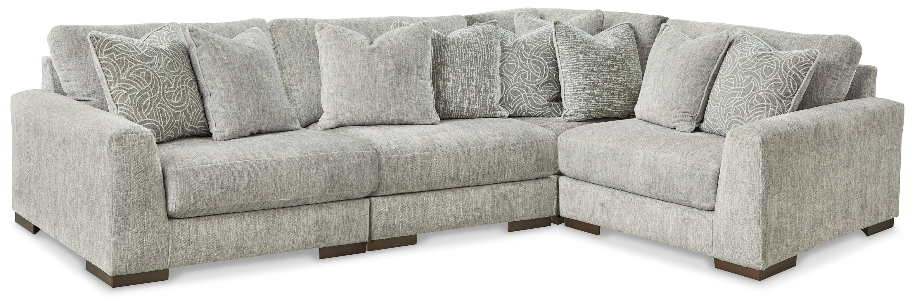 Family Deals Furniture - Ashley Furniture - Regent Park Sectional - RAF 6-Piece Sectional / Pewter - 14404S7