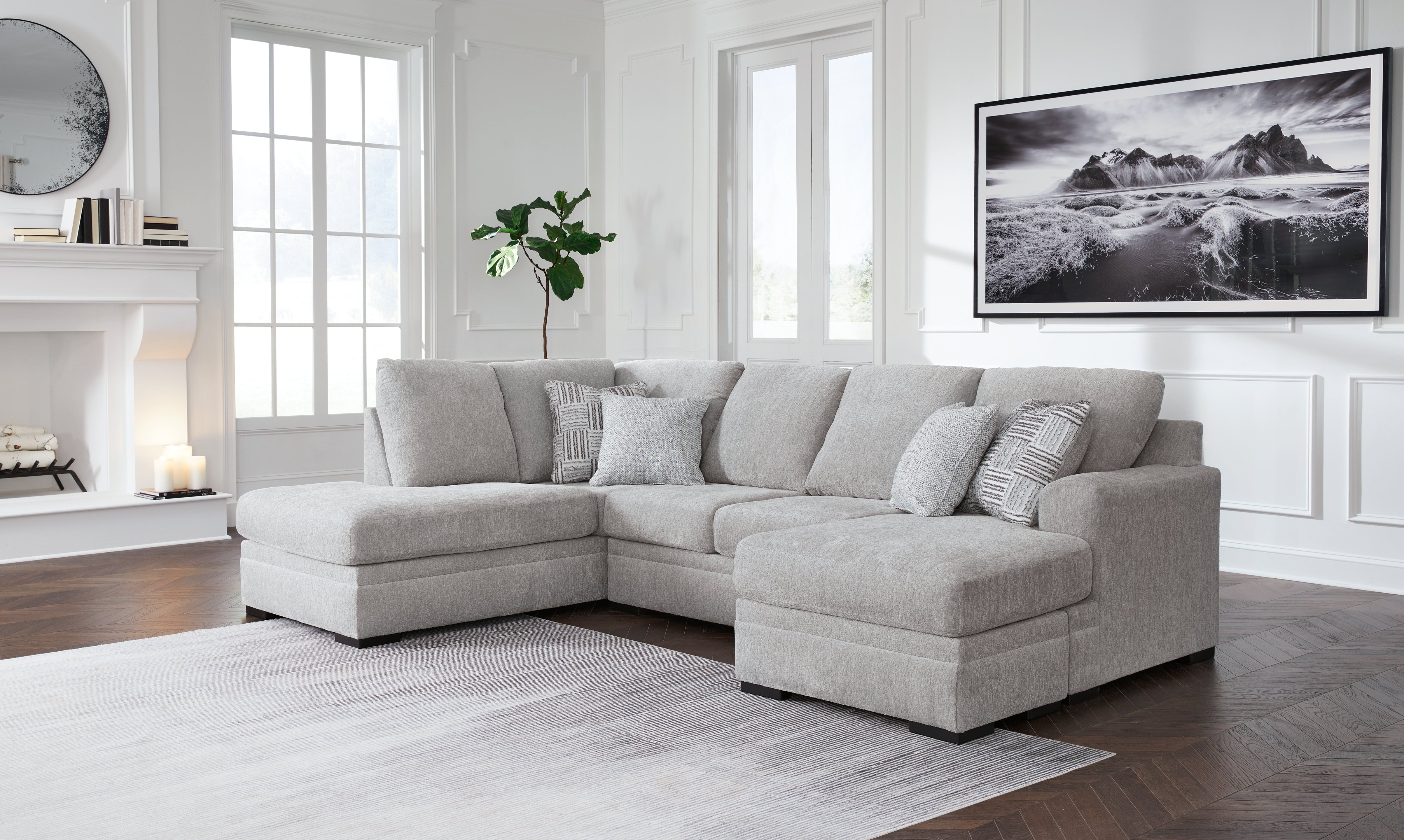 Family Deals Furniture - Ashley Furniture - Gabyleigh Sectional - LAF 2-Piece Sectional with Chaise / Nickel - 20904S1
