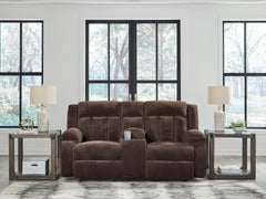 Family Deals Furniture - Ashley Furniture - Observation Living Room - DBL REC PWR Loveseat w/Console / Steel - PC2140596