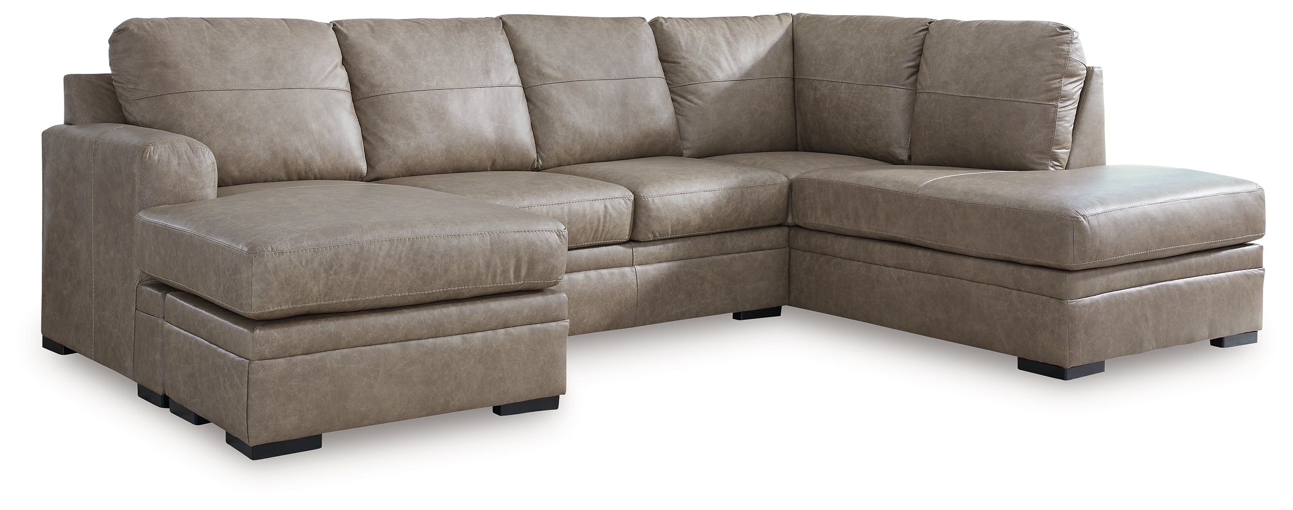 Family Deals Furniture - Ashley Furniture - Amuleto Sectional - RAF 2-Piece Sectional with Chaise / Desert - 22405S2