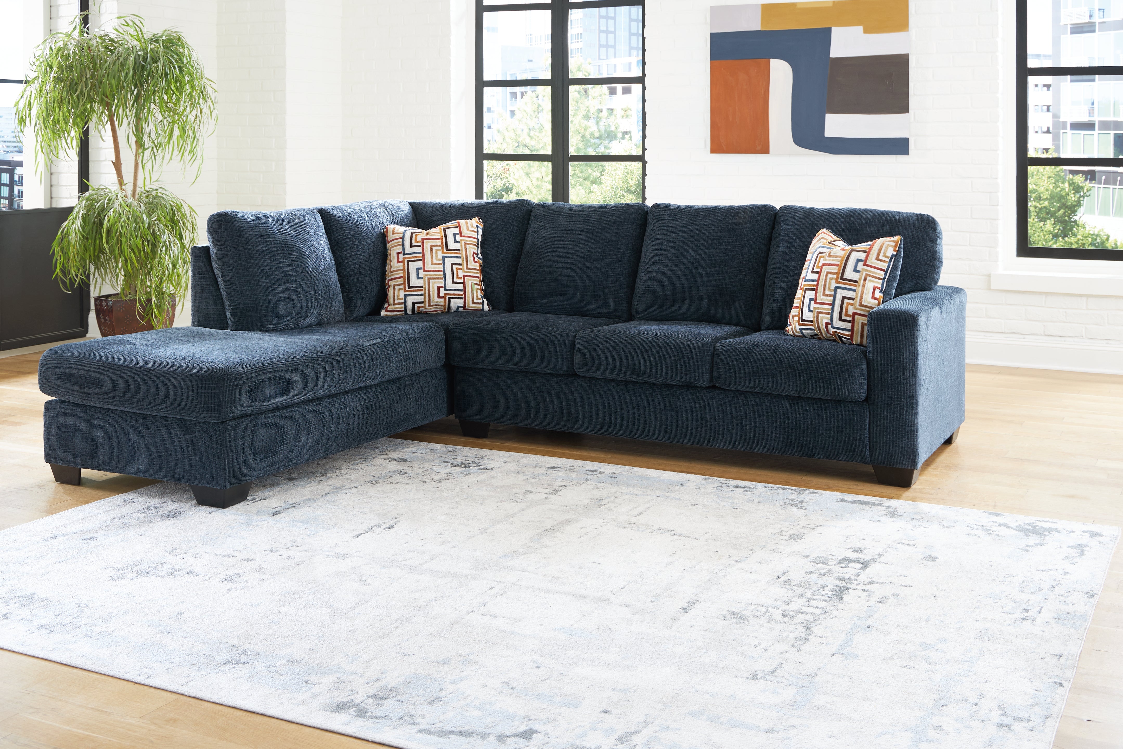 Family Deals Furniture - Ashley Furniture - Aviemore Sectional - LAF 2-Piece Sectional with Chaise / Stone - 24305S2