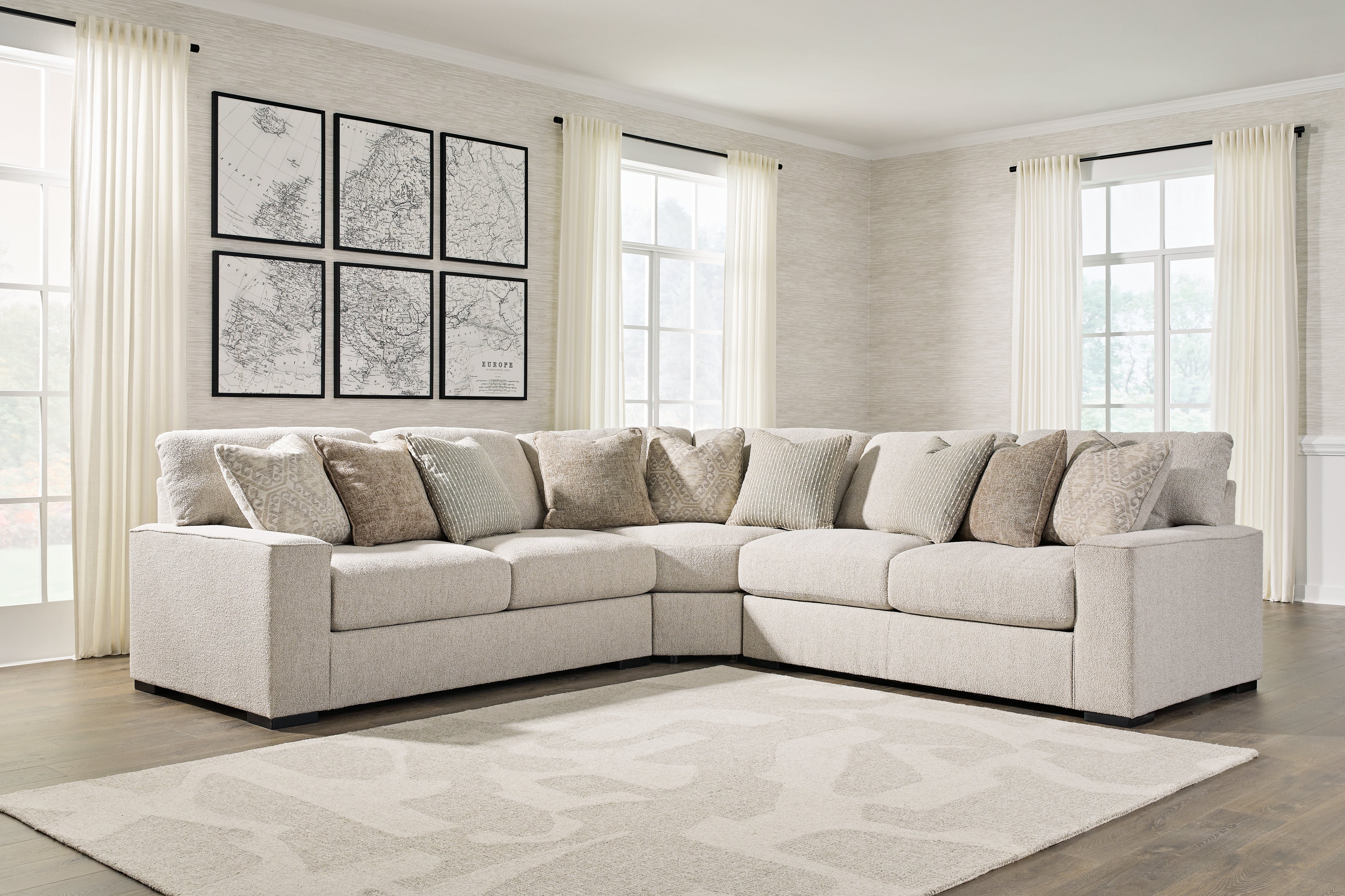 Family Deals Furniture - Ashley Furniture - Ballyton Sectional - RAF 4-Piece Sectional / Sand - 25102S2