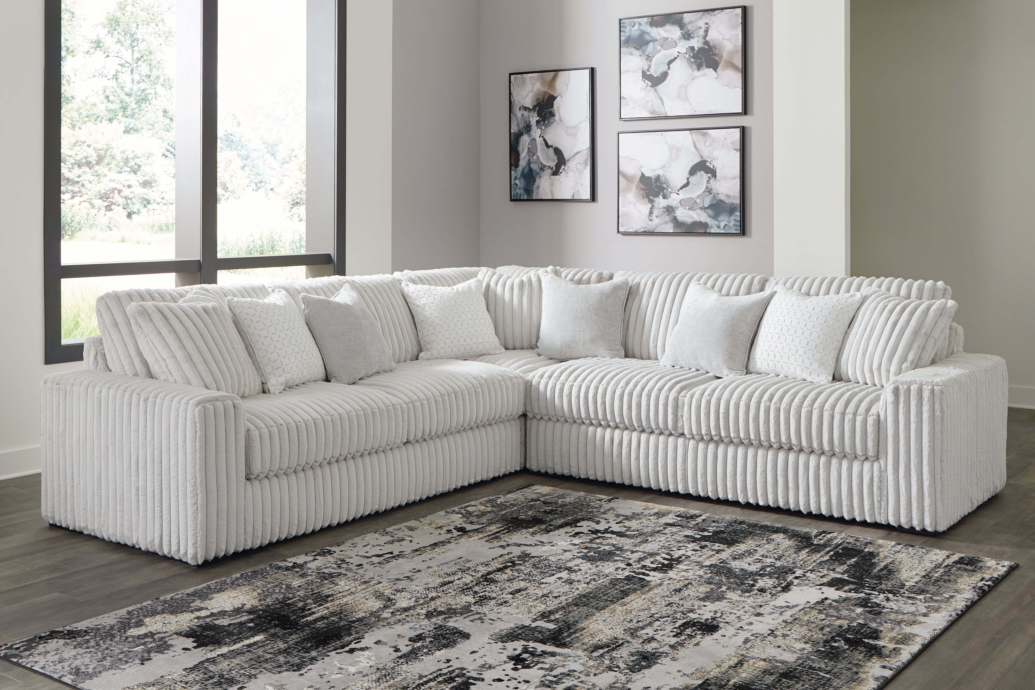 Family Deals Furniture - Ashley Furniture - Stupendous Sectional - LAF 5-Piece Sectional with Chaise / Alloy - 25903S9