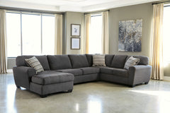 Family Deals Furniture - Ashley Furniture - Ambee Sectional - RAF 3-Piece Sectional with Chaise / Slate - 28620S1