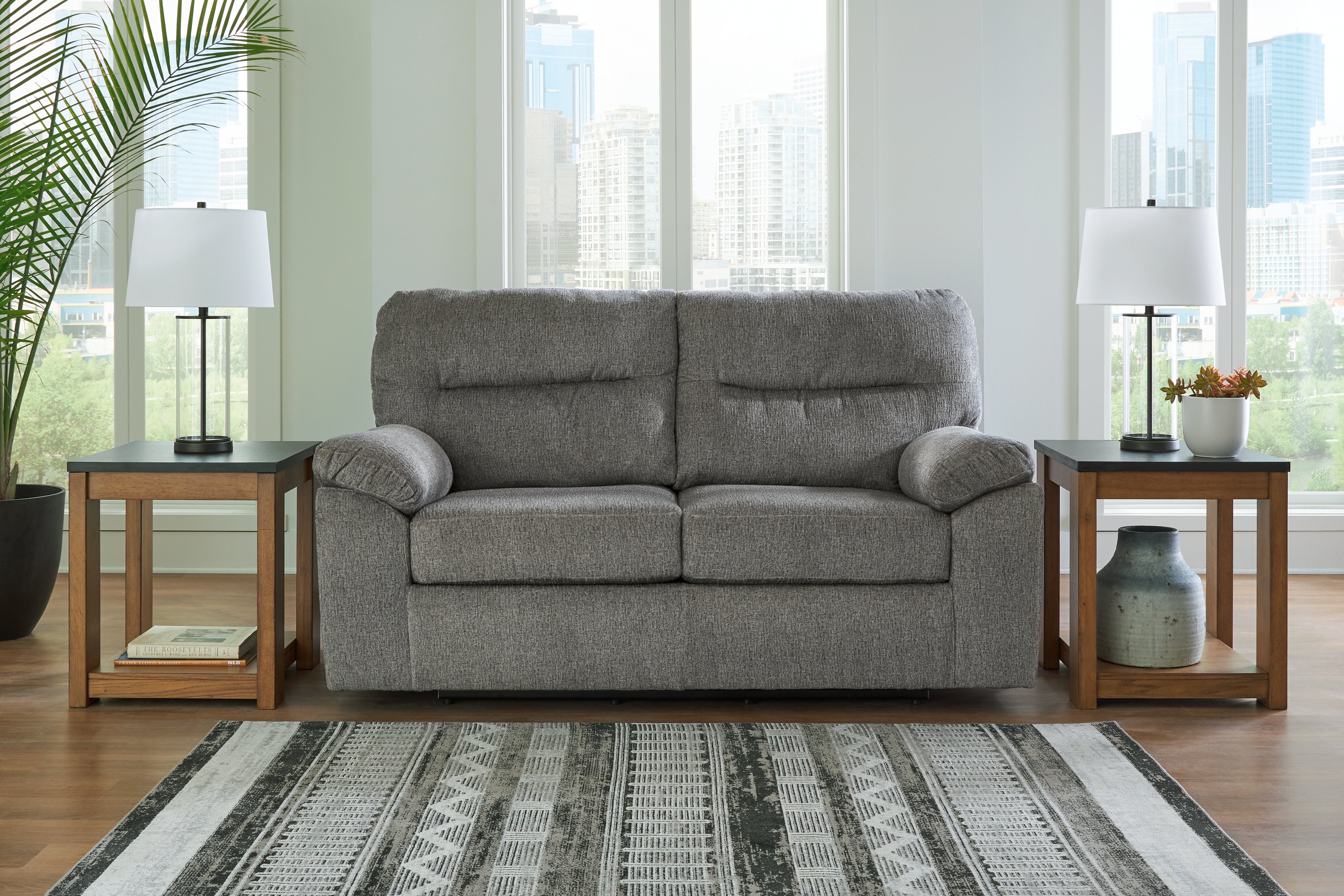 Family Deals Furniture - Ashley Furniture - Bindura Living Room - Glider Loveseat / Mineral - 3030578