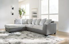 Family Deals Furniture - Ashley Furniture - Clairette Court Sectional - RAF 2-Piece Sectional with Chaise / Alloy - 31503S1