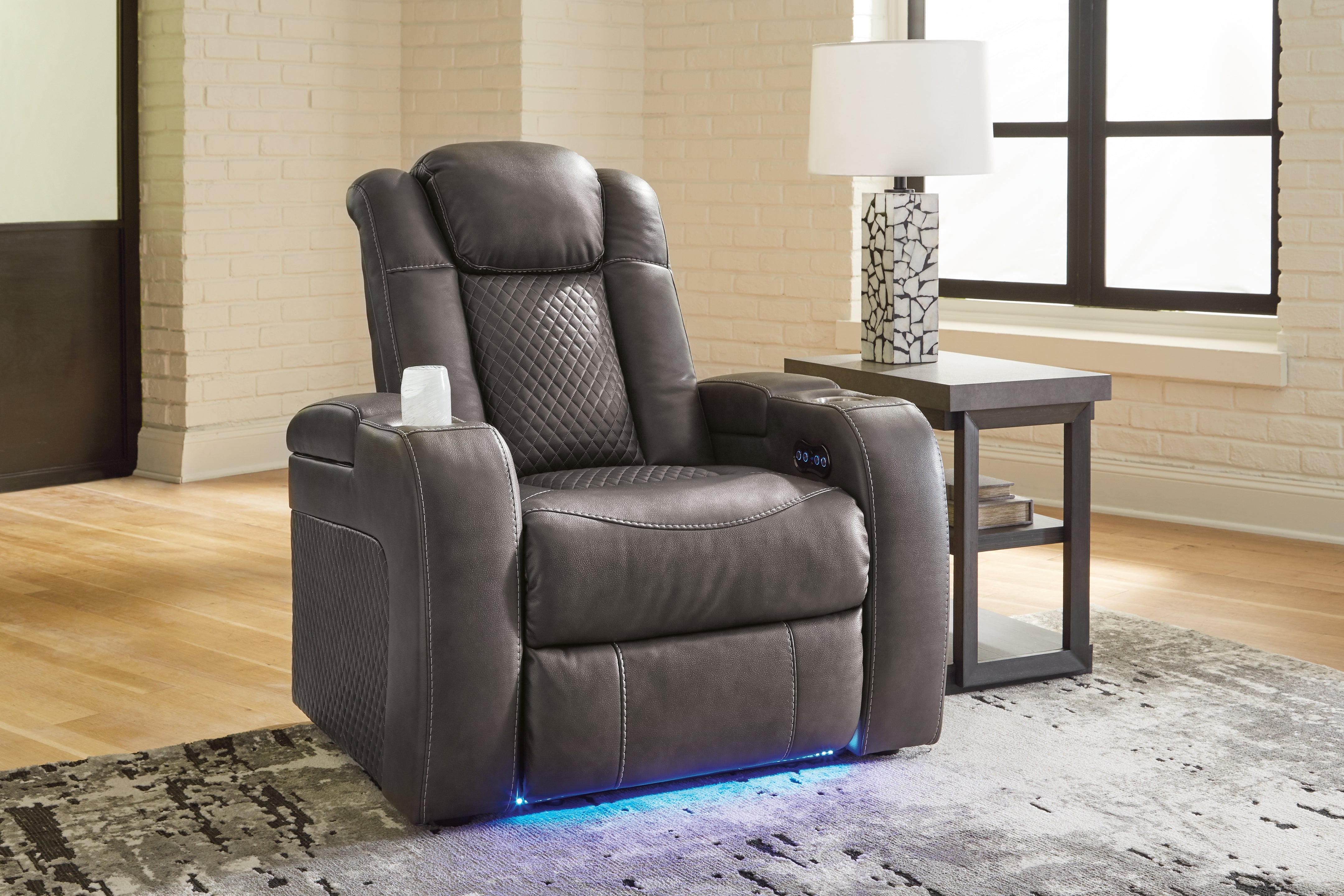 Family Deals Furniture - Ashley Furniture - Fyne-Dyme Living Room - PWR Recliner/ADJ Headrest / Sapphire - 3660313