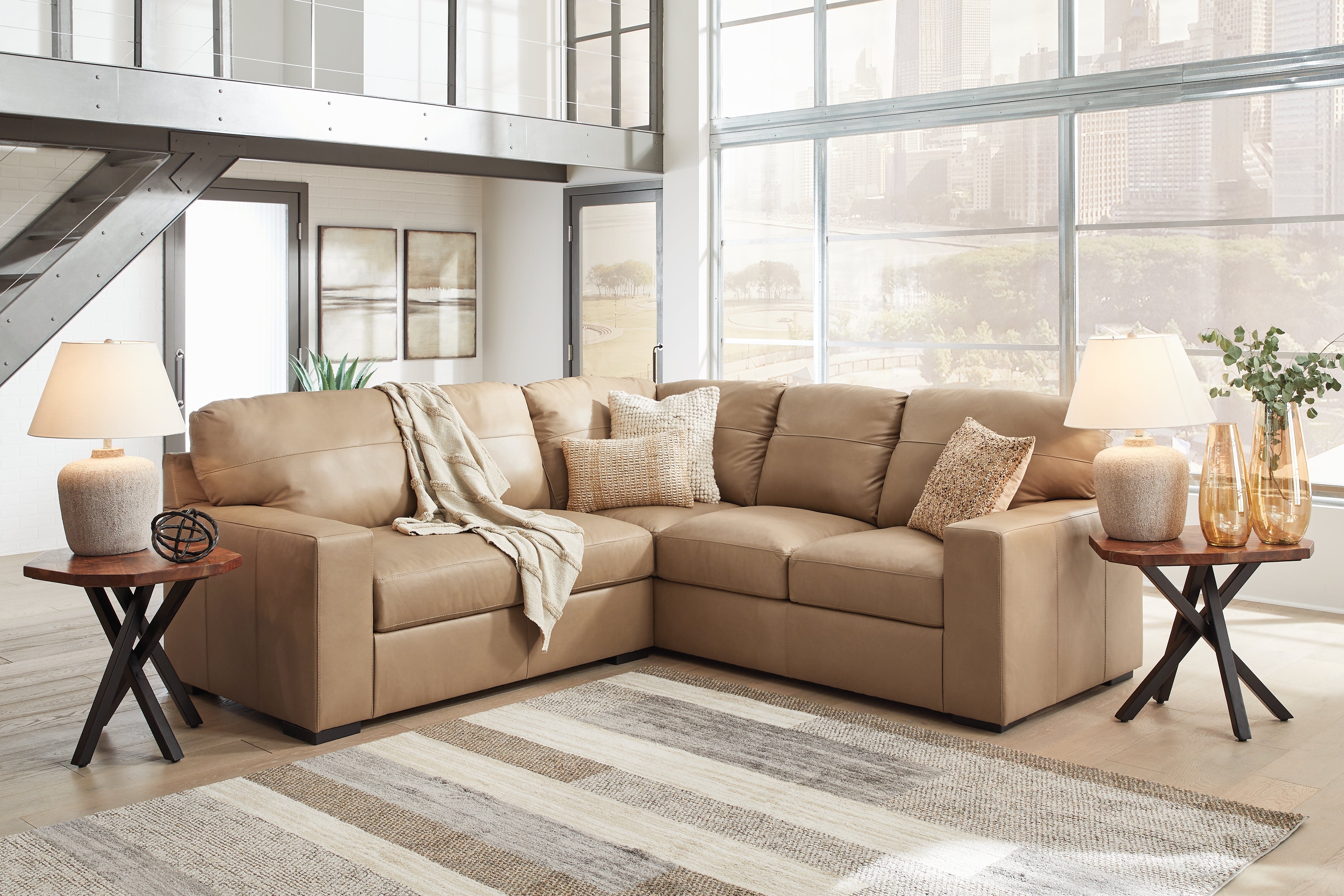 Family Deals Furniture - Ashley Furniture - Bandon Sectional - RAF 4-Piece Sectional / Toffee - 38006S6