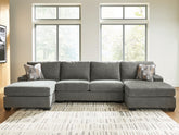 Family Deals Furniture - Ashley Furniture - Revenna Sectional - RAF 3-Piece Sectional with Double Chaise / Greystone - PC48405S3