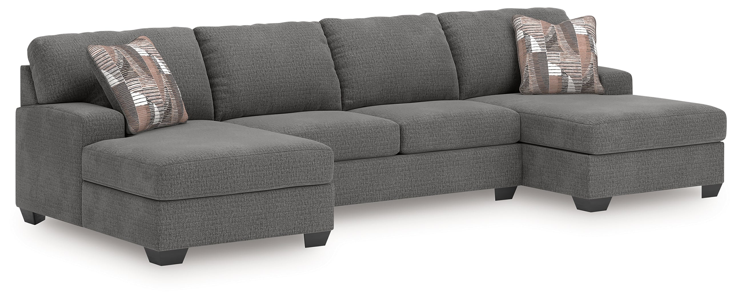 Family Deals Furniture - Ashley Furniture - Newellen Sectional - RAF 3-Piece Sectional with Chaise / Hemp - 48404S1