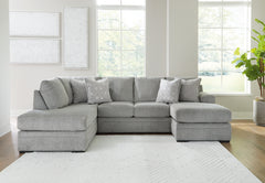 Family Deals Furniture - Ashley Furniture - Casselbury Sectional - RAF 2-Piece Sectional with Chaise / Cement - 52906S2