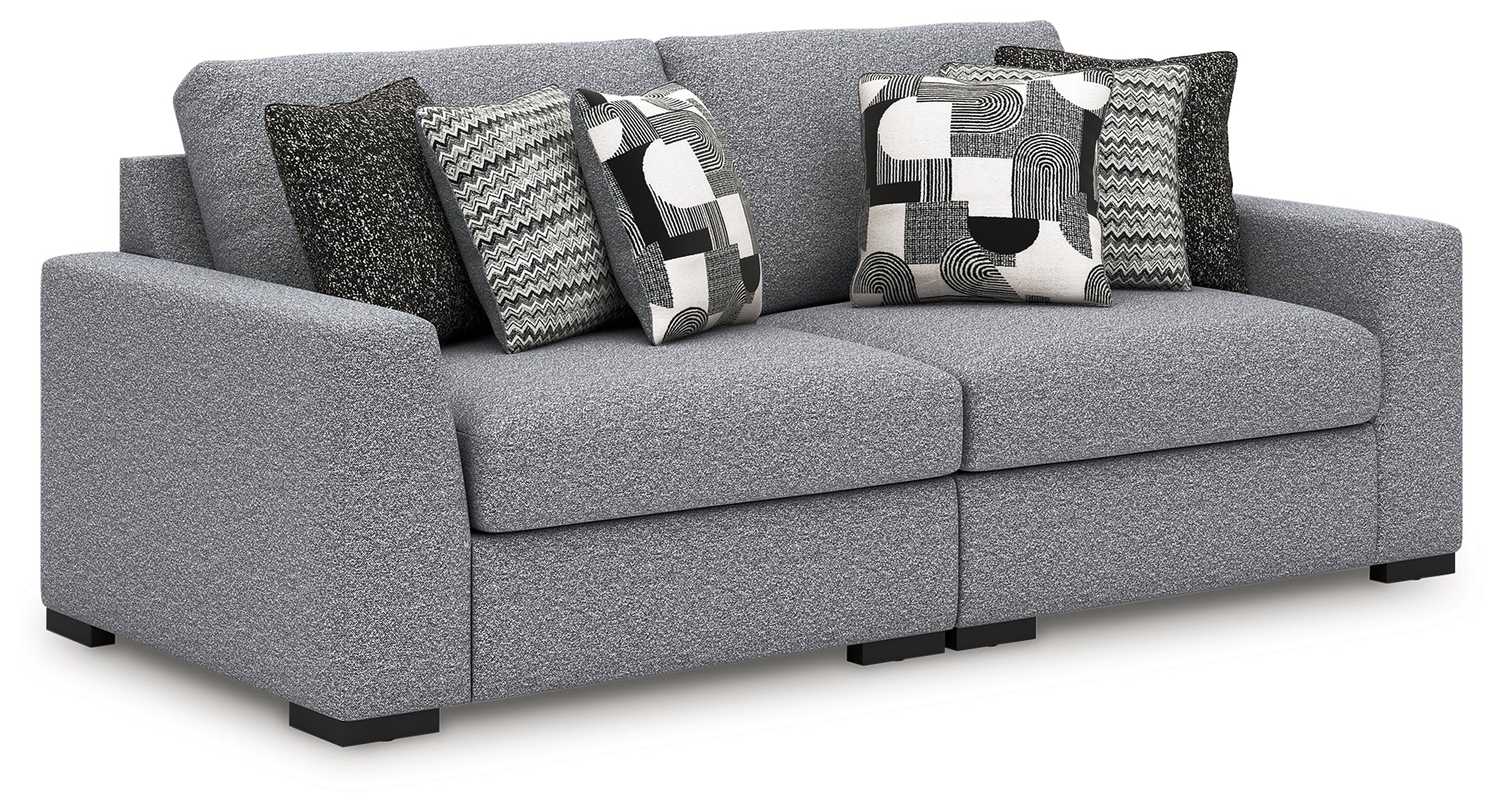 Family Deals Furniture - Ashley Furniture - Bealton Sectional - RAF 6-Piece Sectional with Chaise / Salt and Pepper - 61305S13