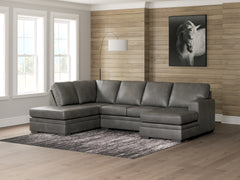 Family Deals Furniture - Ashley Furniture - Lofton-Pike Sectional - RAF 2-Piece Sectional with Chaise / Shadow - PC61610S2