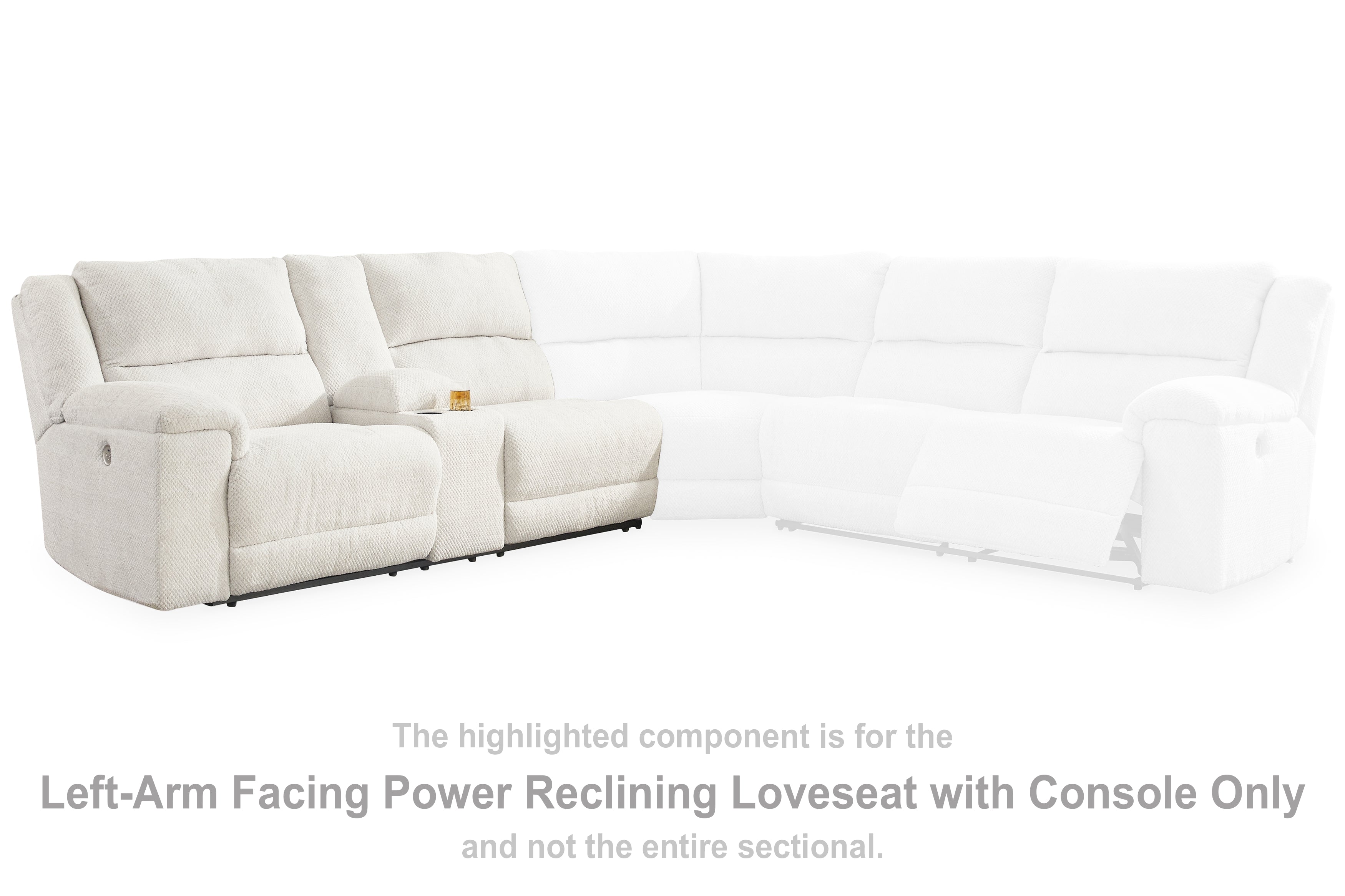 Family Deals Furniture - Ashley Furniture - Keensburg Sectional - LAF DBL REC PWR CON Loveseat / Linen - 6180701