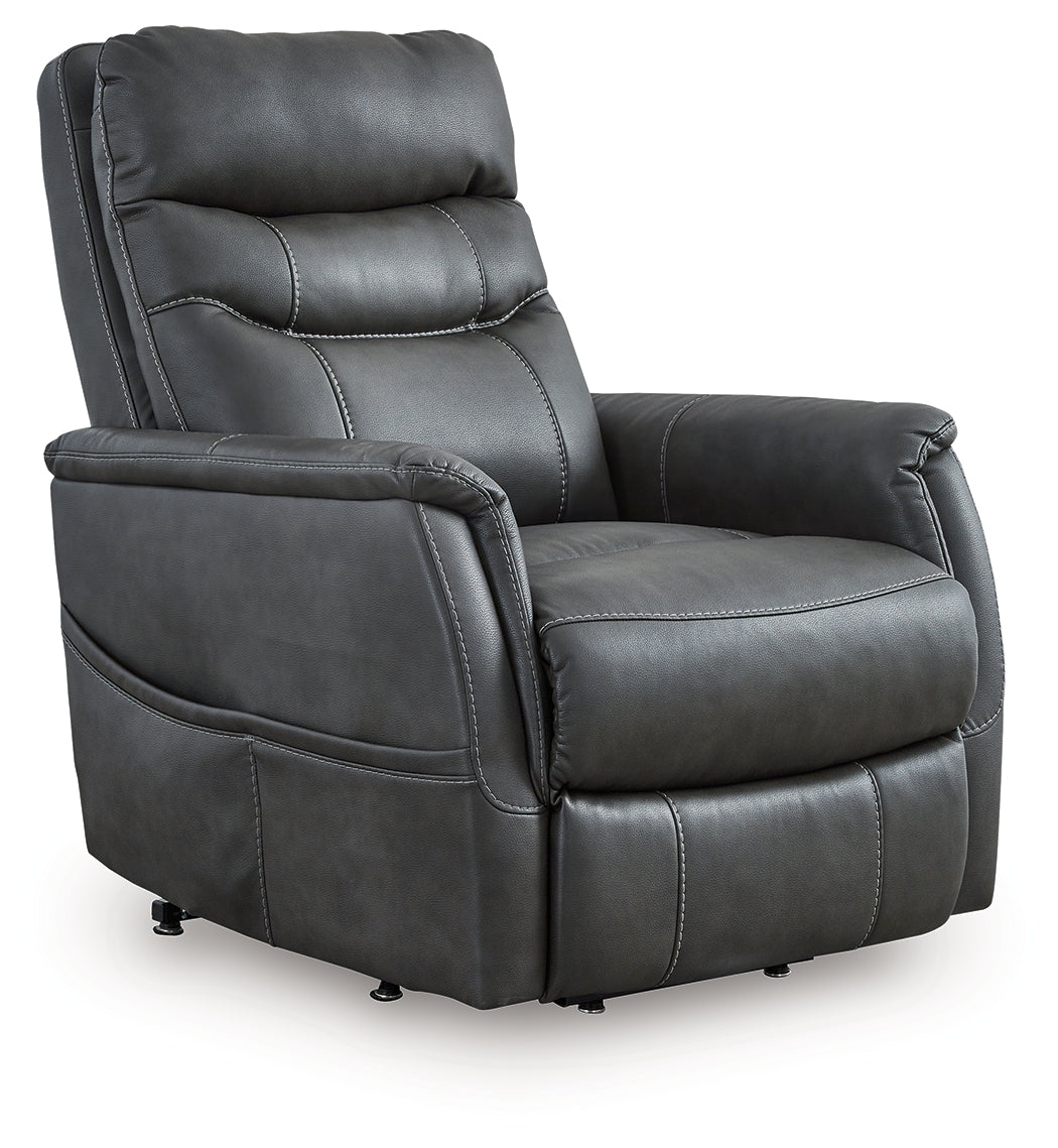 Family Deals Furniture - Ashley Furniture - Strawbill Living Room - Power Lift Recliner / Sapphire - 6391012
