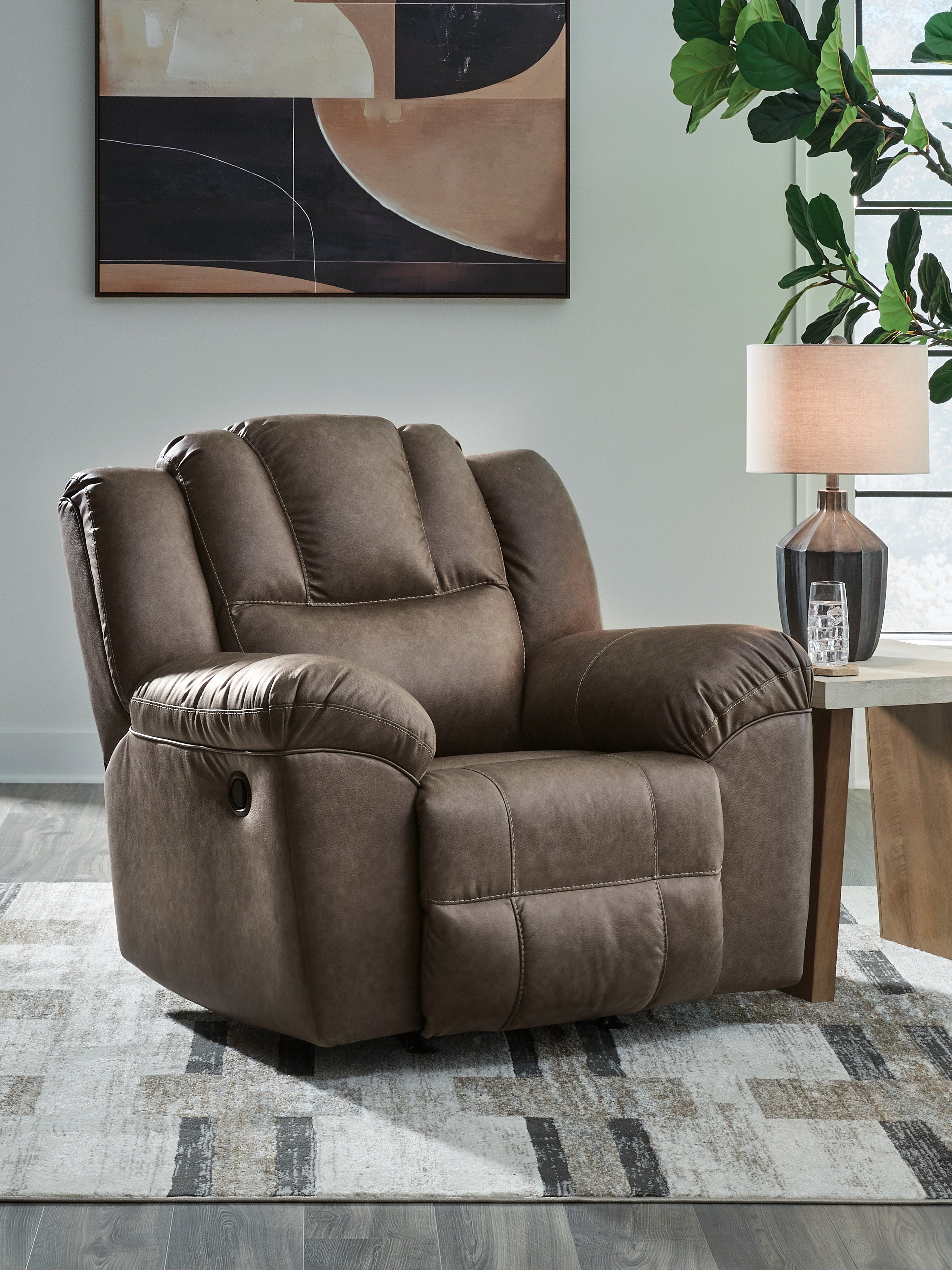 Family Deals Furniture - Ashley Furniture - Lowilla Living Room - Rocker Recliner / Driftwood - PC6450625