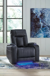 Family Deals Furniture - Ashley Furniture - Feazada Living Room - PWR Recliner/ADJ Headrest / Sapphire - 6620613