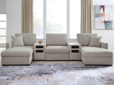 Family Deals Furniture - Ashley Furniture - ModMax Luxe Sectional - RAF 5-Piece Double Chaise Sectional with Audio Consoles - 68605S43