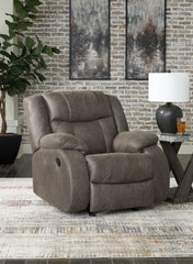 Family Deals Furniture - Ashley Furniture - First Base Living Room - Reclining Sofa / Gunmetal - 6880488