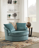 Family Deals Furniture - Ashley Furniture - Laylabrook Living Room - Oversized Swivel Accent Chair / Teal - 9220621