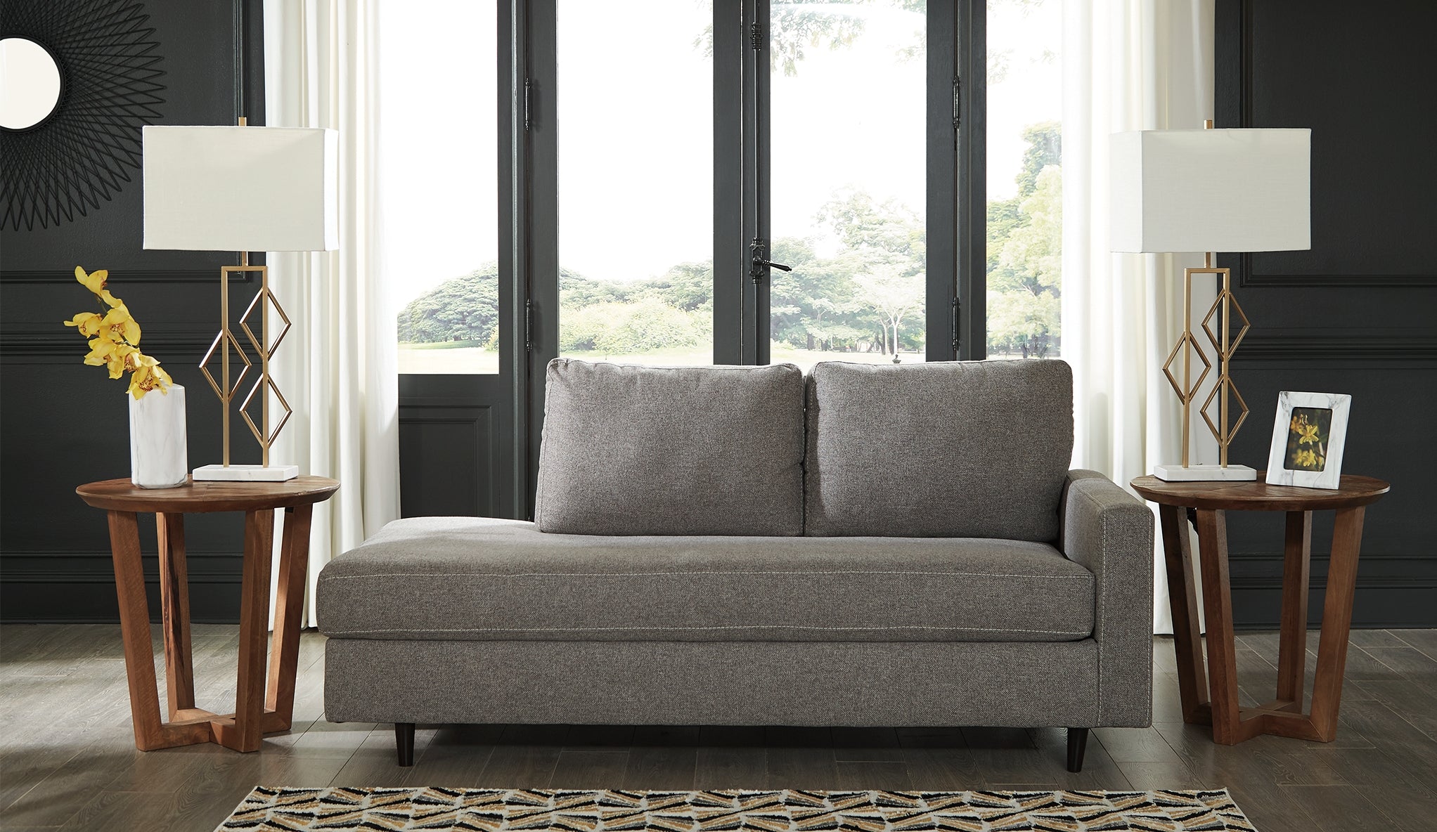 Family Deals Furniture - Ashley Furniture - Lyman Living Room - RAF Corner Chaise / Graphite - 9330317