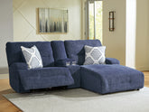 Family Deals Furniture - Ashley Furniture - Acklen Place Sectional - 2-Piece Power Reclining Sectional / Navy - 93607S16