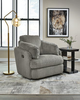 Family Deals Furniture - Ashley Furniture - Tie-Breaker Living Room - Swivel Glider Recliner / Fog - 9490361
