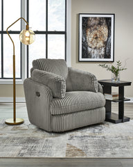 Family Deals Furniture - Ashley Furniture - Tie-Breaker Living Room - Swivel Glider Recliner / Fog - 9490361