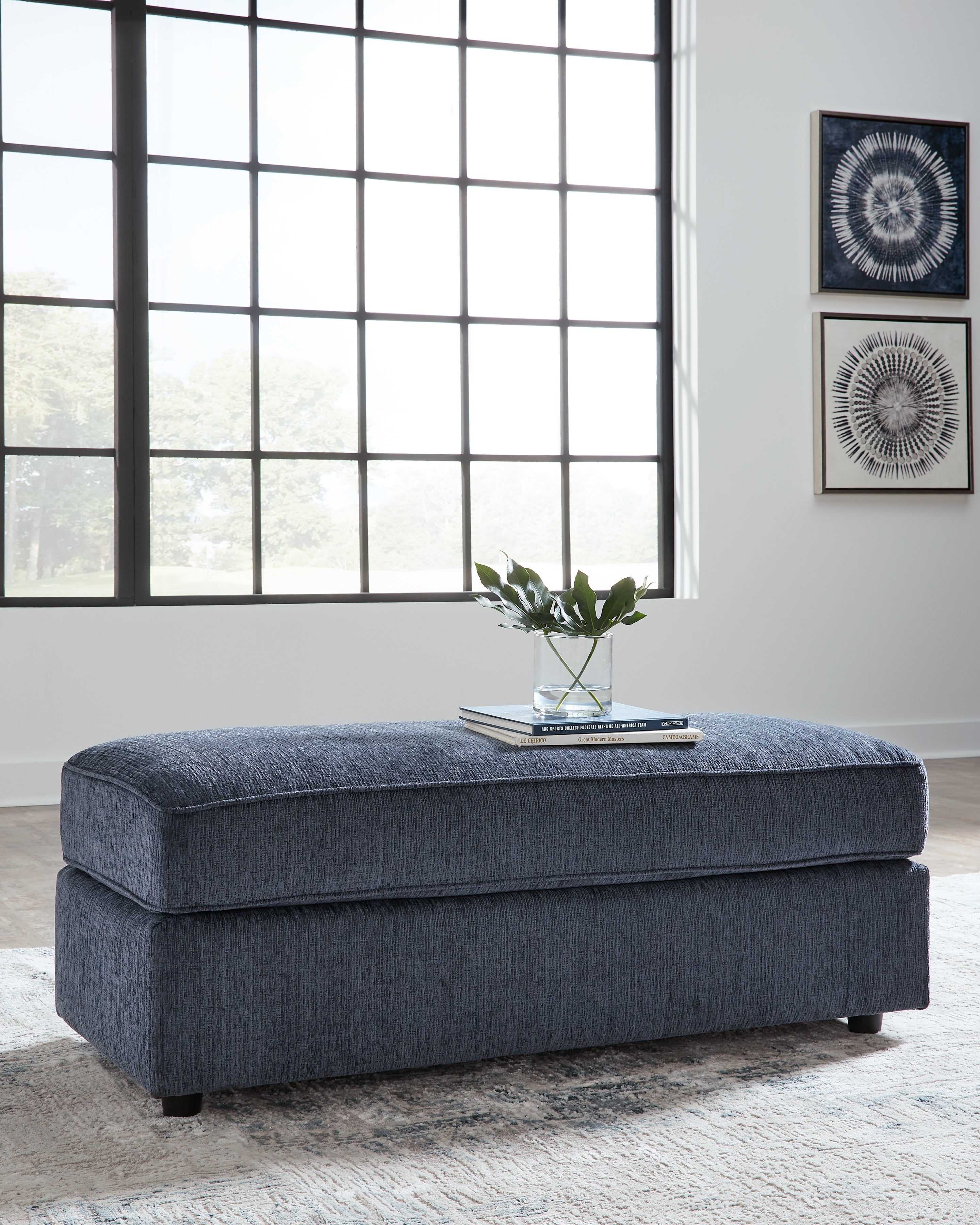 Family Deals Furniture - Ashley Furniture - Albar Place Living Room - Oversized Accent Ottoman / Cobalt - 9530208