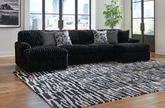Family Deals Furniture - Ashley Furniture - Midnight-Madness Sectional - LAF 3-Piece Sectional with Chaise / Onyx - 98103S9