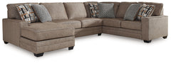 Family Deals Furniture - Ashley Furniture - Cannonbrook Sectional - LAF 3-Piece Sectional with Chaise / Nutmeg - 98201S2