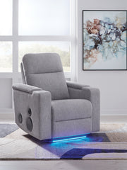 Family Deals Furniture - Ashley Furniture - Pineland Living Room - Glider PWR REC w/Audio System / Pewter - PC9930642A