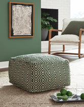 Family Deals Furniture - Ashley Furniture - Abacy Pouf - Pouf / Green/Ivory - A1001053