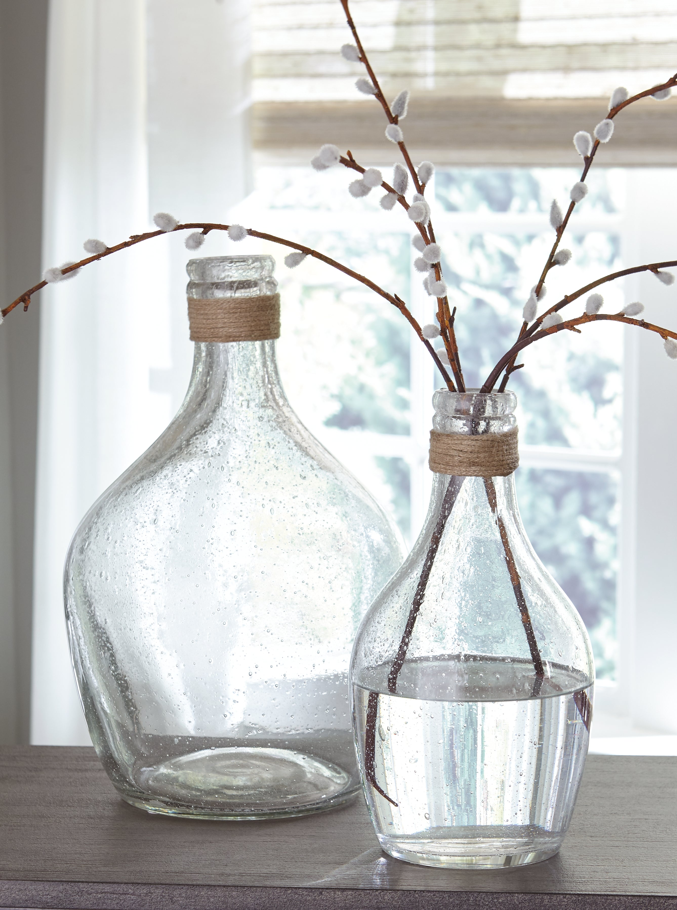 Family Deals Furniture - Ashley Furniture - Marcin Vase - Vase Set (Set of 2) / Clear - A2000246