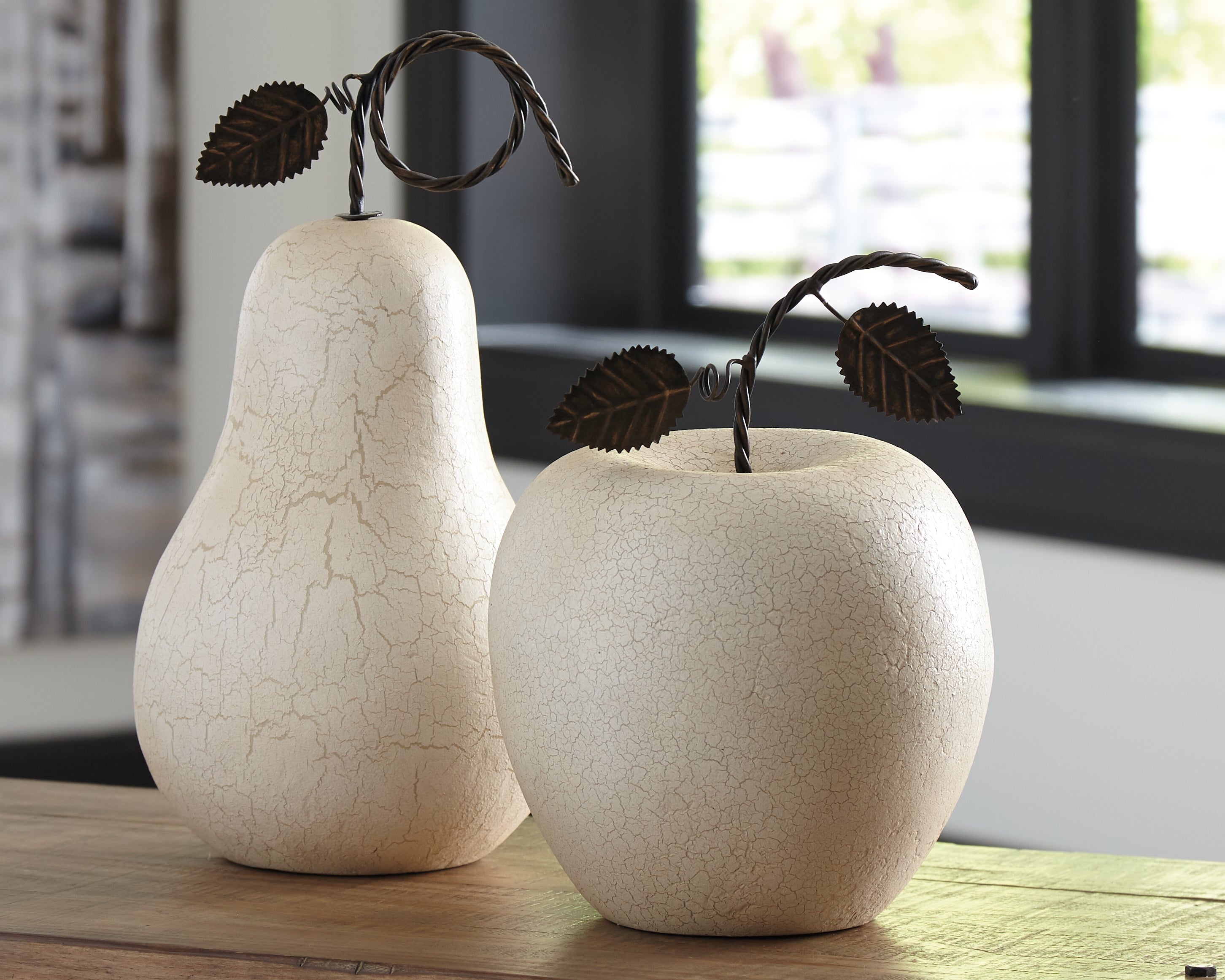 Family Deals Furniture - Ashley Furniture - Bidelia Sculpture - Sculpture Set (Set of 2) / Antique White - A2000381