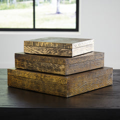 Family Deals Furniture - Ashley Furniture - Keldy Box (Set of 3) - Box Set (3/CN) / Antique Brass Finish - A2000490