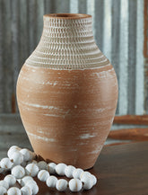 Family Deals Furniture - Ashley Furniture - Reclove Vase - Vase / Distressed White - A2000642