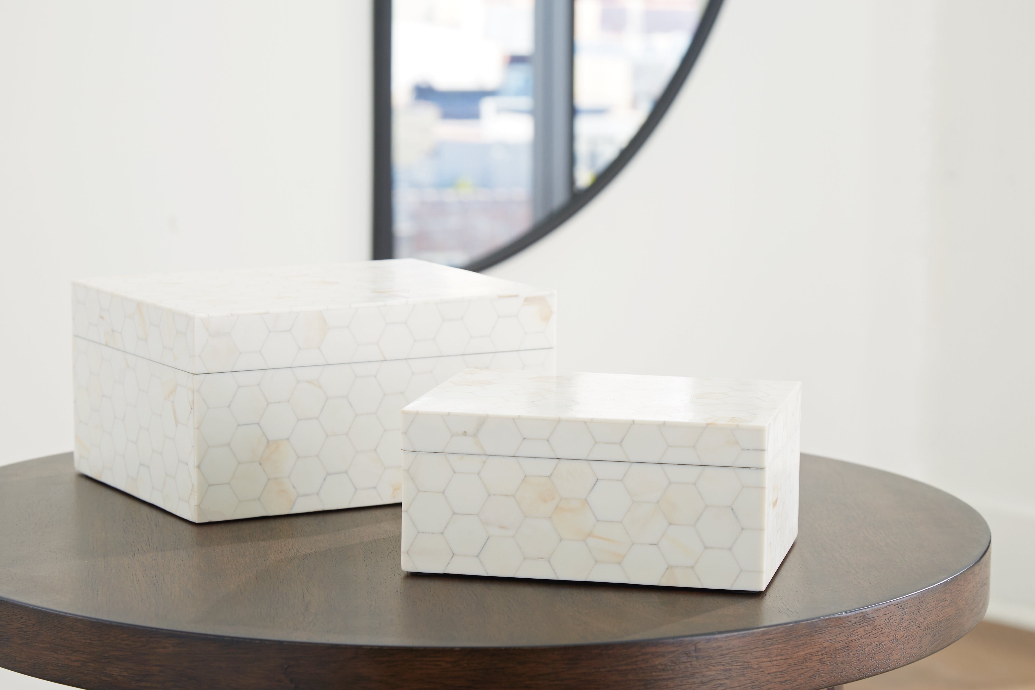 Family Deals Furniture - Ashley Furniture - Aldenburg Box (Set of 2) - Box Set (Set of 2) / Cream - A2000690