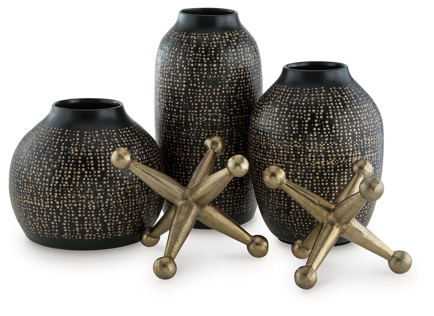 Family Deals Furniture - Ashley Furniture - Vinburn Accessory Set (Set of 5) - Accessory Set (5/CN) / Black/Gold Finish - A2C00212
