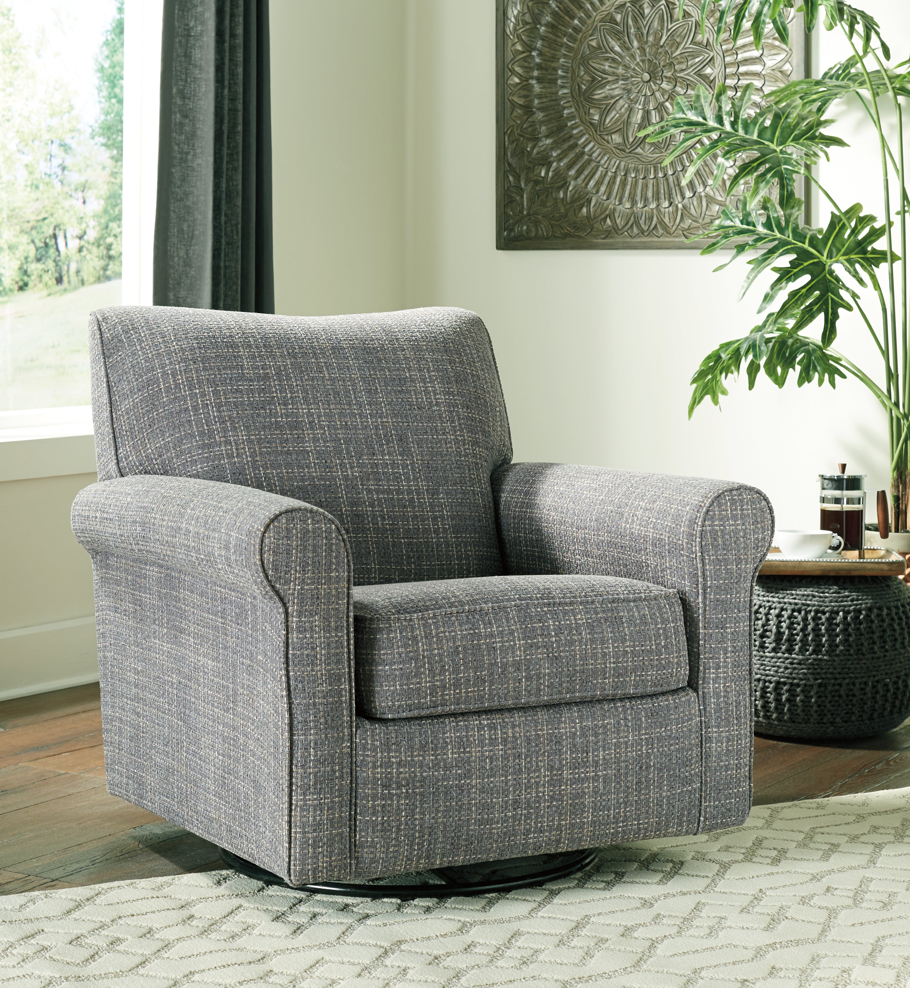 Family Deals Furniture - Ashley Furniture - Renley Accent Chair - Swivel Glider Accent Chair / Ash - A3000002