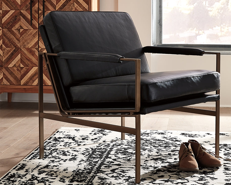 Family Deals Furniture - Ashley Furniture - Puckman Accent Chair - Accent Chair / Brown/Silver Finish - A3000193
