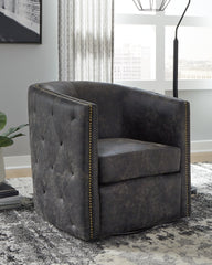 Family Deals Furniture - Ashley Furniture - Brentlow Swivel Accent Chair - Swivel Accent Chair / Granite - A3000741