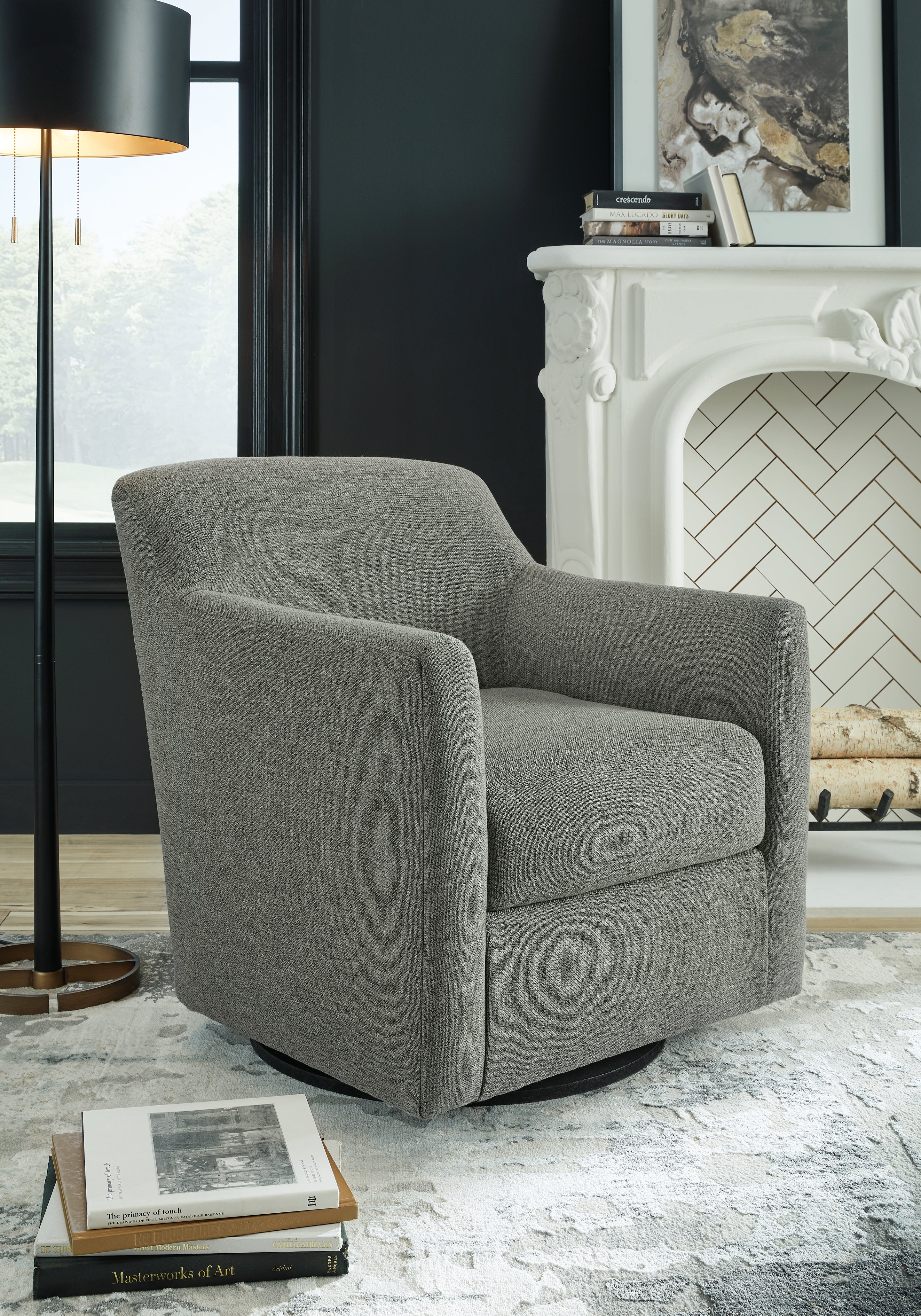 Family Deals Furniture - Ashley Furniture - Bradney Swivel Accent Chair - Swivel Accent Chair / Fossil - A3000324