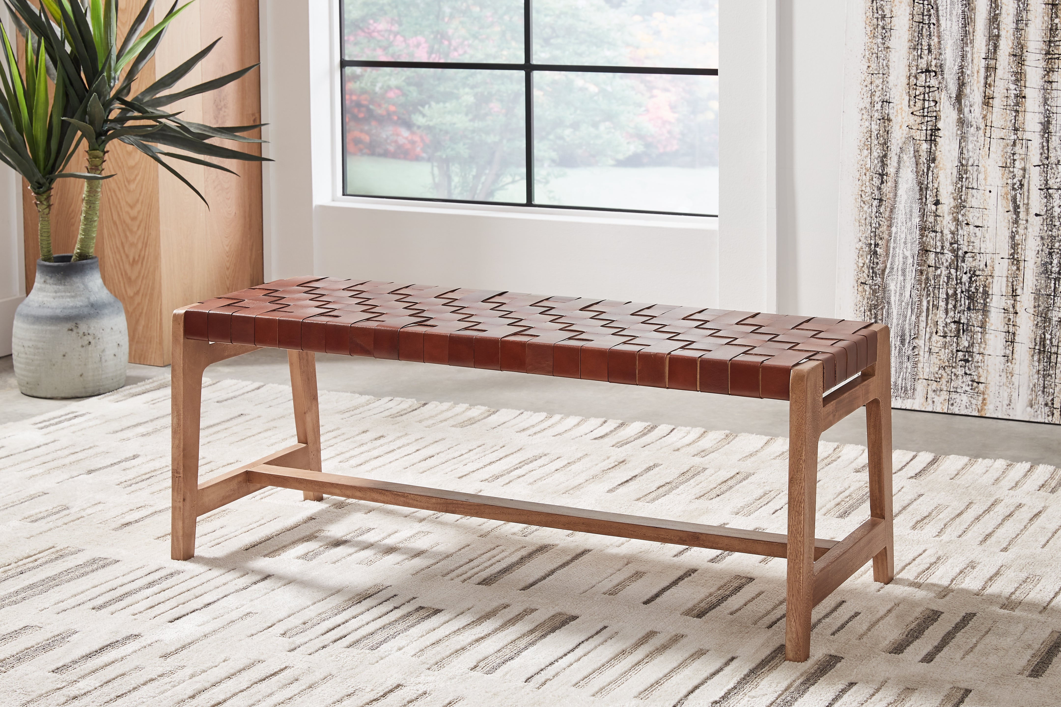 Family Deals Furniture - Ashley Furniture - Lemmund Accent Bench - Accent Bench / Natural/Brown / 48"W x 16"D x 18"H - A3000682