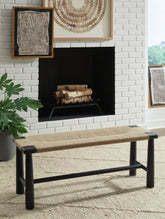 Family Deals Furniture - Ashley Furniture - Acerman Accent Bench - Accent Bench / Black/Natural / 48"W x 16"D x 18"H - A3000684