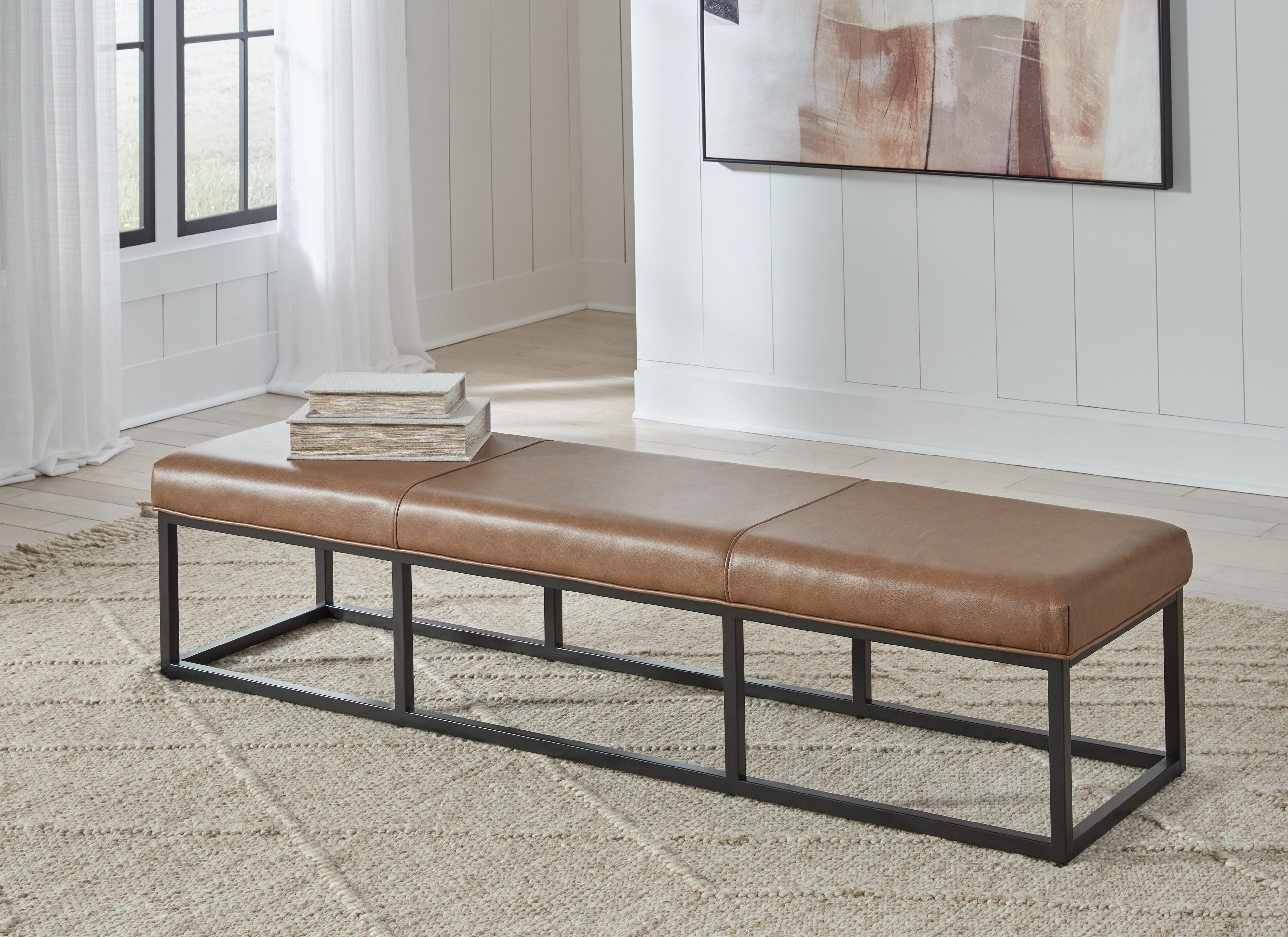 Family Deals Furniture - Ashley Furniture - Joston Accent Bench - Accent Bench / Caramel / 71"W x 19"D x 16"H - A3000693
