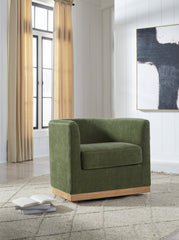 Family Deals Furniture - Ashley Furniture - Jersonlow Swivel Accent Chair - Swivel Accent Chair / Forest Green - A3000696